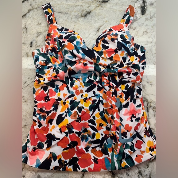 Anne Cole Tankini multi-color floral 34b/32c NWT - Picture 2 of 4